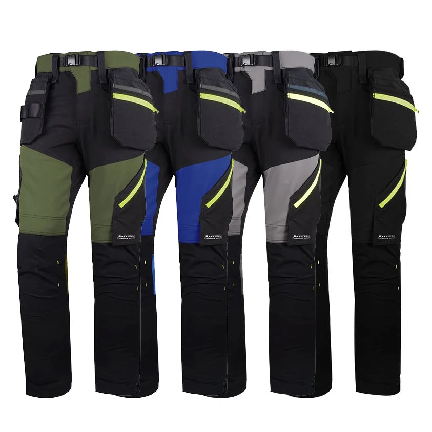 BLACK/GREEN TROUSERS WITH FREE KNEE PADS