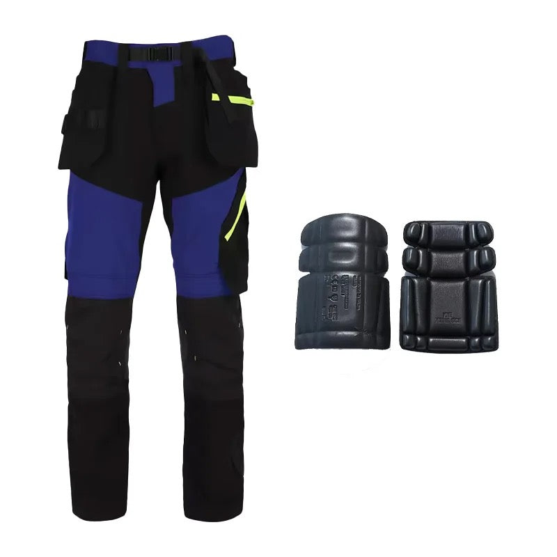 BLACK/BLUE TROUSERS WITH FREE KNEE PADS