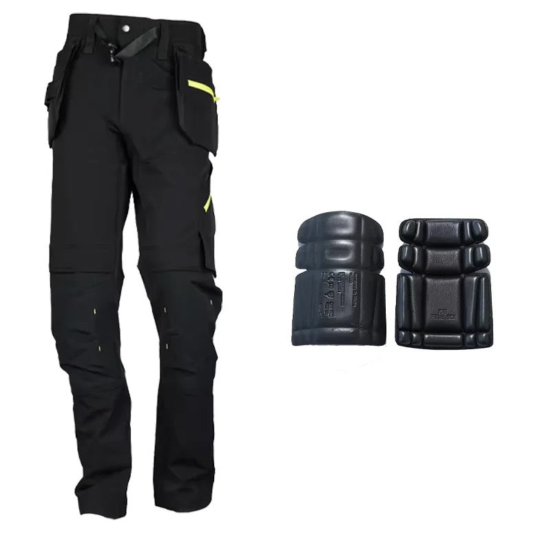 BLACK TROUSERS WITH FREE KNEE PADS