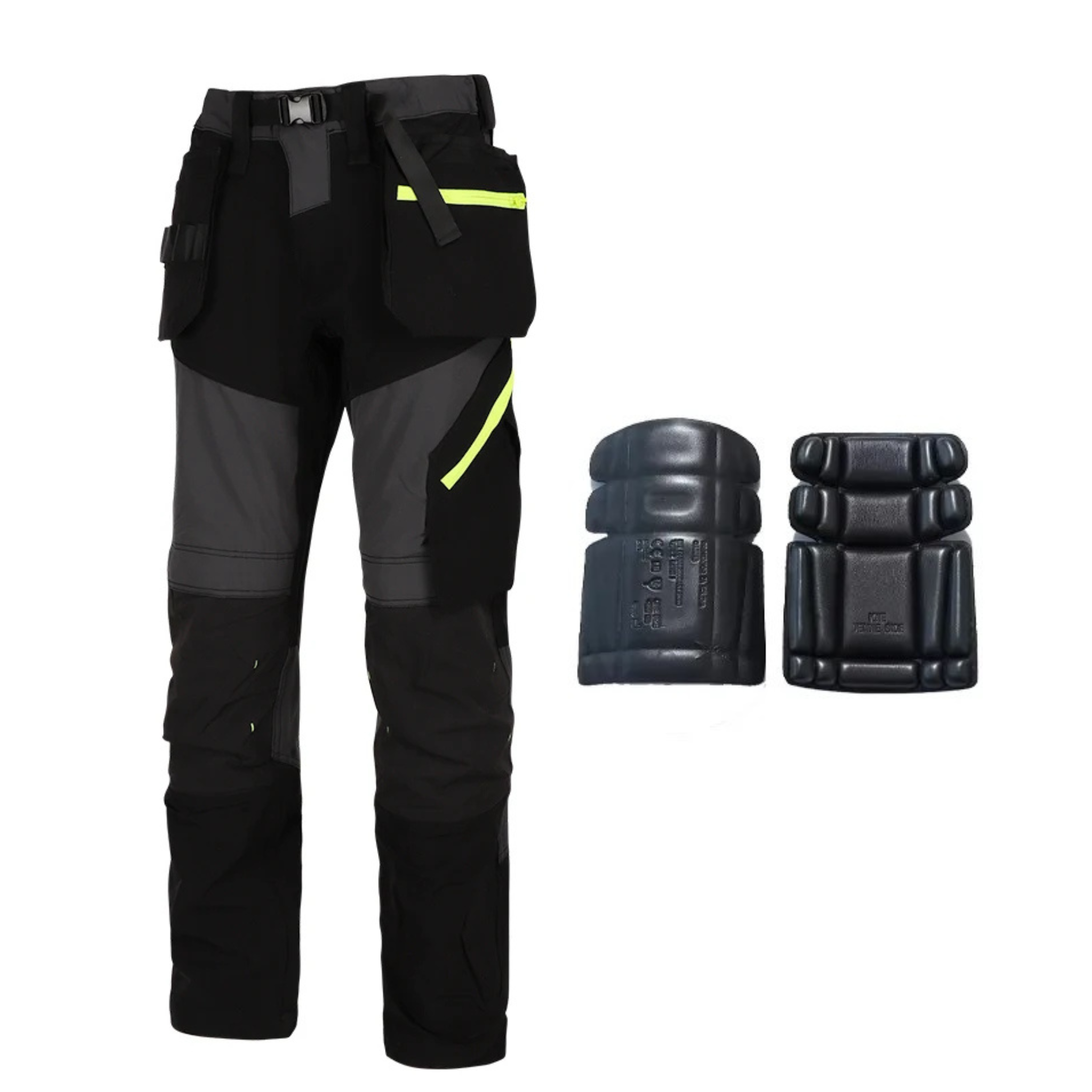 BLACK/GREY TROUSERS WITH FREE KNEE PADS